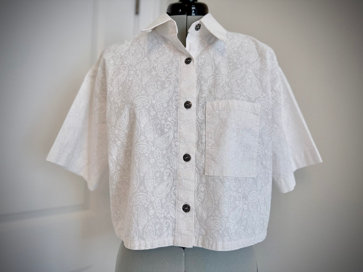 Ivory Paisley Studio Button-up